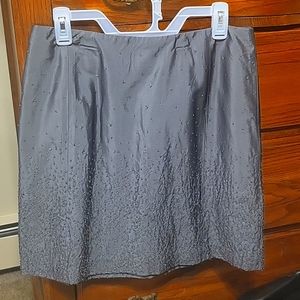 NWT Women's Gap Beaded Skirt, fully lined, Gray, Sz 12, zip back